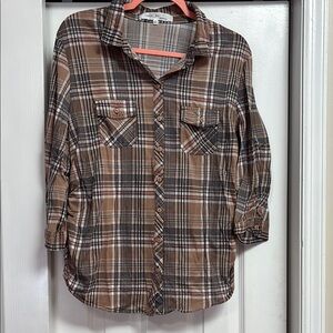 Eden & Olivia Plaid Maternity Top